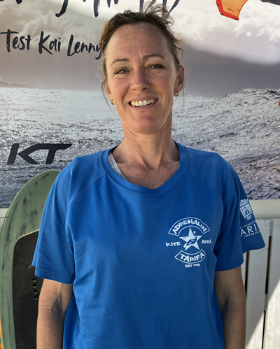 Anne Sophie Le Lay is a French Iko Kitesurf and wing foil instructor at Adrenalin kite area Tarifa